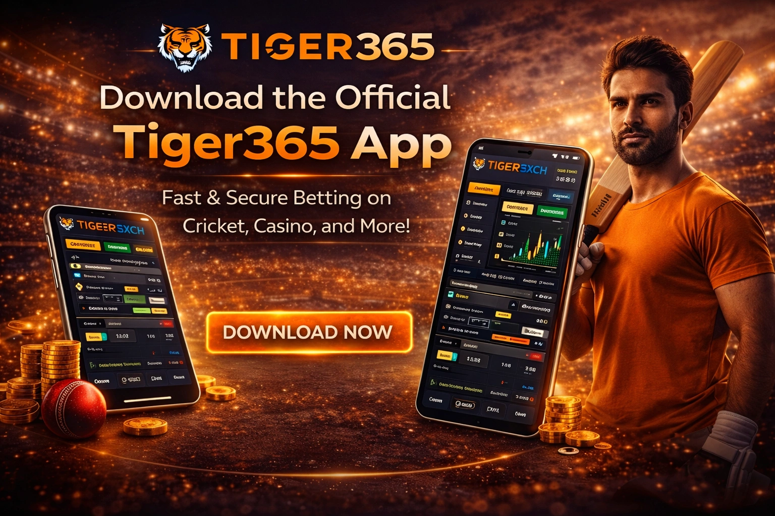 Tiger365 App download hero banner mobile betting interface