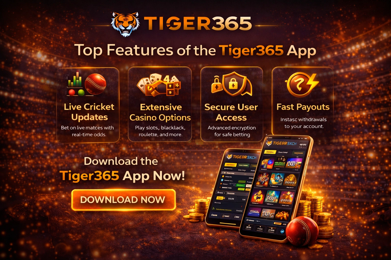 Tiger365 App top features live cricket casino secure access