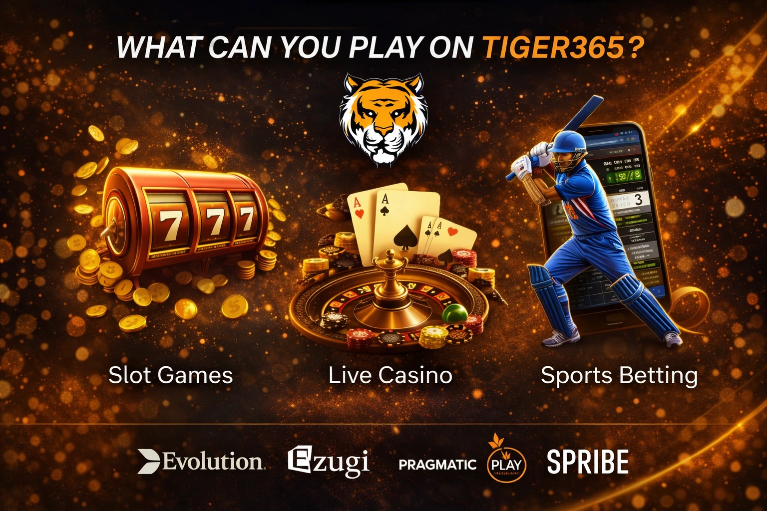 What Can You Play on Tiger365 - Slots Live Casino Sports Betting