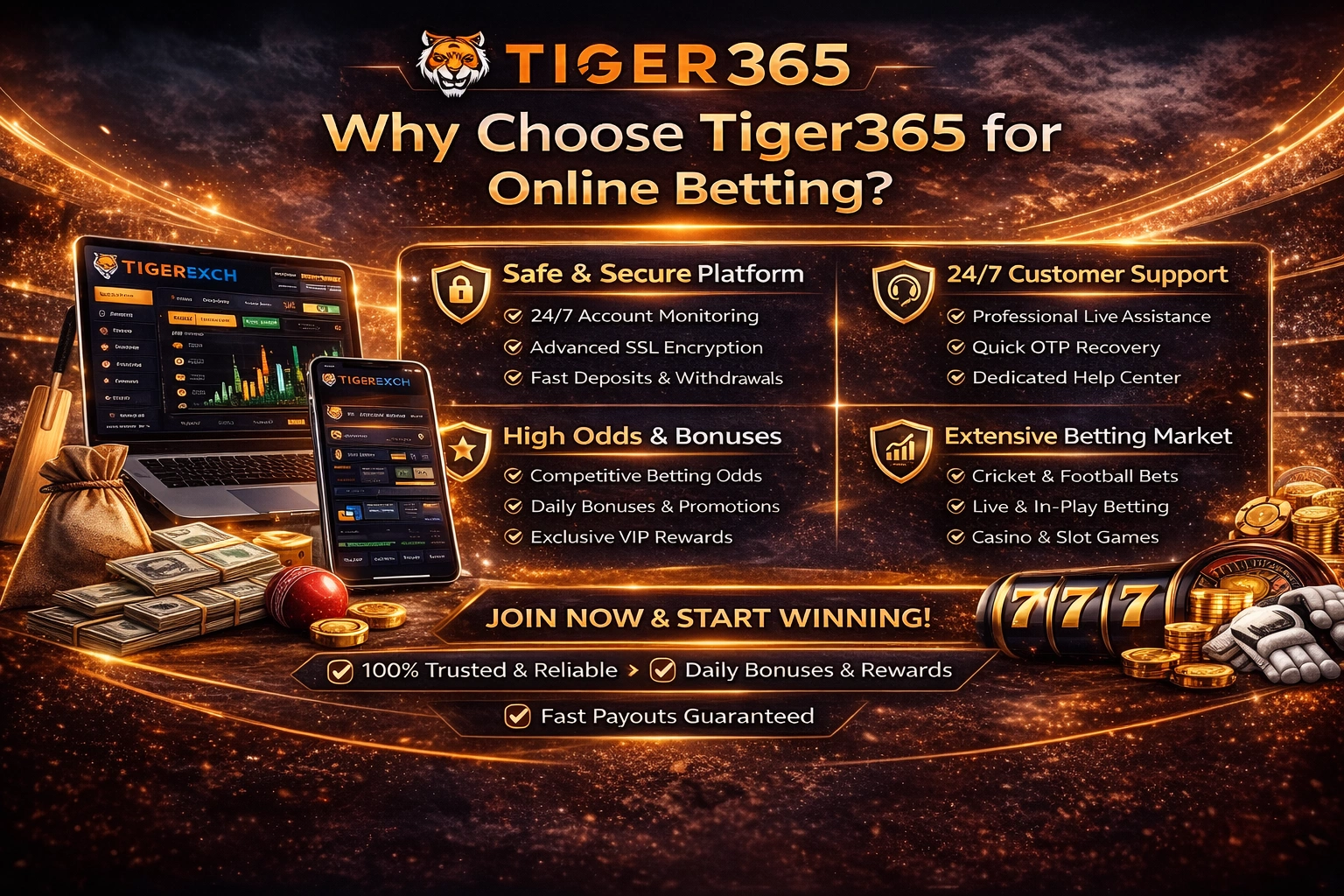 Why choose Tiger365 for online betting secure platform high odds and support